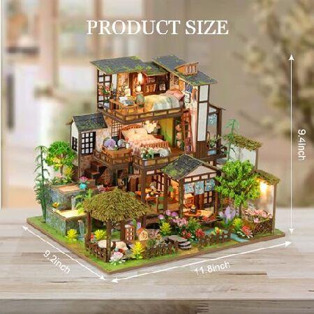 Foyucool DIYミニチュアドールハウスキット、家具付き木製小さなドール