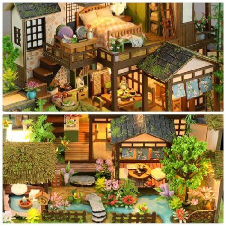 Foyucool DIYミニチュアドールハウスキット、家具付き木製小さなドール
