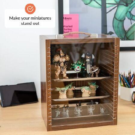 収集品用ディスプレイケース|置物やコレクター用ミニチュアを収納|ミニチュア用収納ケース|フィギュアディスプレイケース|ミニチュアキャリーケース|アクション_1