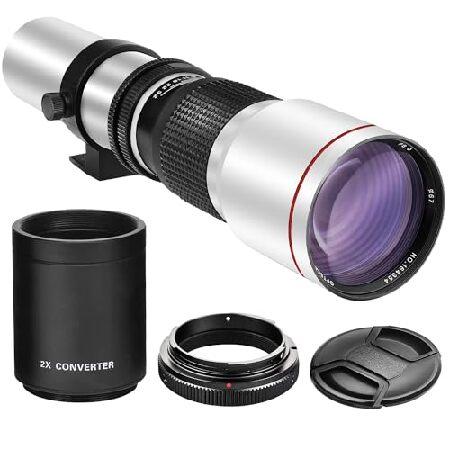 ハイパワー 500mm/1000mm f/8 手動望遠レンズ Nikon D500、D600、D610