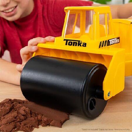 Basic Fun Tonka Steel Road Roller, Made of Real and Durable Steel, Yellow Demolition Toy with Realistic Operation, for Boys and Girls Over 3 Years Oldの画像
