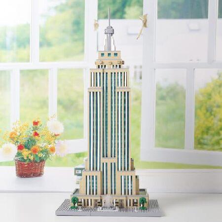 STMIGAIBLOCKS 3819ピース ニューヨークエンパイアステートマイクロミニビルディングブロックセット、記念建築モデルビルディング、6歳以上の子供または大人のた