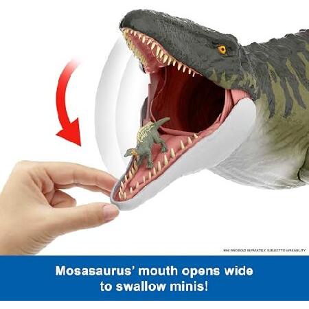 マテル ジュラシックワールド(JURASSIC WORLD) スーパービッグ！モササウルス 子供向けフィギュア 恐竜 おもちゃ 動く 大きい 全長:約93cm 4歳から グリーン JGB_2