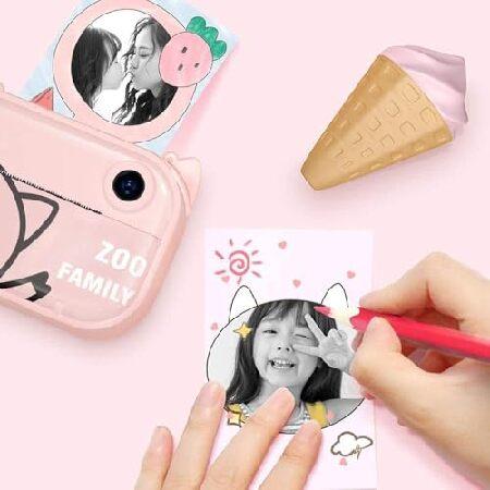 AMEIYUN Children's Camera Cartoon Printing Camera Baby Black and White Printing Camera Thermal Printer, with I Thermal Photo Paper, Instant Photo (Blu_2