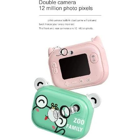 AMEIYUN Children's Camera Cartoon Printing Camera Baby Black and White Printing Camera Thermal Printer, with I Thermal Photo Paper, Instant Photo (Blu_5