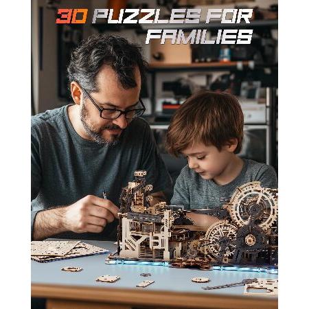 大人用3Dパズル - マーブルランビルディングセット、木製モデルキット、マーブルスペースポート+マーブルナイトシティ+リンクパック。_2