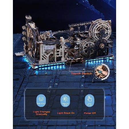 大人用3Dパズル - マーブルランビルディングセット、木製モデルキット、マーブルスペースポート+マーブルナイトシティ+リンクパック。_3