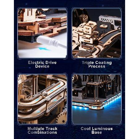 大人用3Dパズル - マーブルランビルディングセット、木製モデルキット、マーブルスペースポート+マーブルナイトシティ+リンクパック。_4