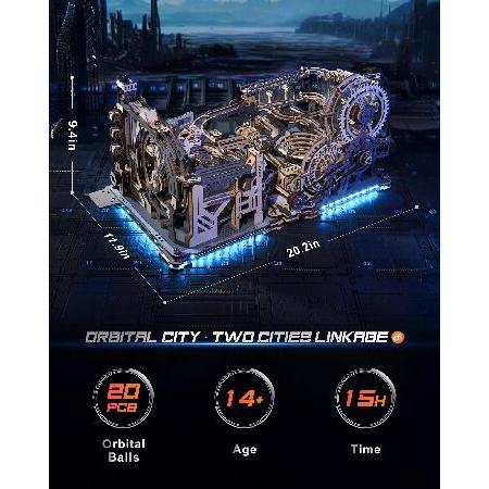 大人用3Dパズル - マーブルランビルディングセット、木製モデルキット、マーブルスペースポート+マーブルナイトシティ+リンクパック。_5