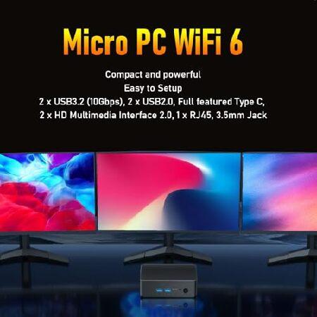 Mini PC， Micro Desktop Computer for i3-1215U， DDR4 2666MHz， PCIe 4.0x4 NVMe SSD， Built in Wi Fi 6E， Bluetooth 5.2， USB Type C HDMI RJ45， up to 4.40 GH_1