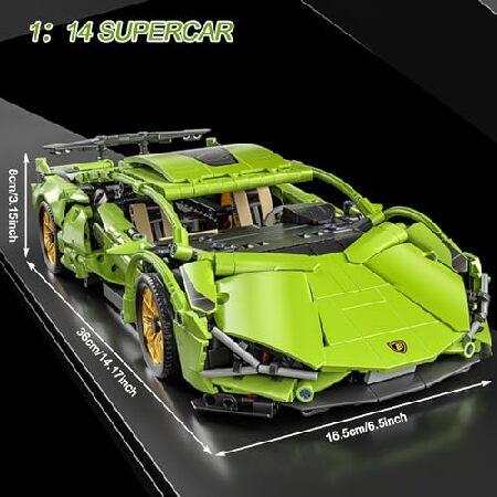 Chodia スポーツ レースカー ビルディングブロックセット 大人 男の子 グリーン レーシング スーパーカー おもちゃ キット LEDライト付き コレクター収集品 1:14_2