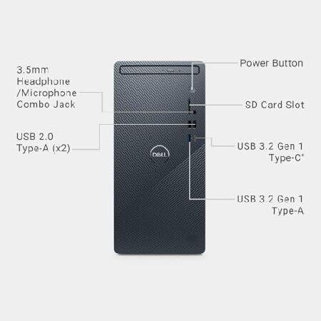 DELL Inspiron 3000 2024 Desktop/Intel Iris Xe Graphics/Intel i7-14700 20 Cores / 48GB DDR5 2TB SSD M.2 /Wi-Fi/Windows 10 Pro/Mist Blue / 32GB USB_4