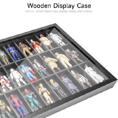 DisplayMore 木製ディスプレイケース 3.75インチ アクションフィギュア用 壁掛け式36コンパートメント コレクターショーケース 1/18スケール スターウォーズ / G_2