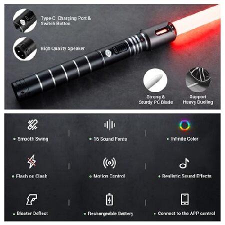 DAMIENSABER アップグレードRGB3.0ライトセーバー、無限の色変化の