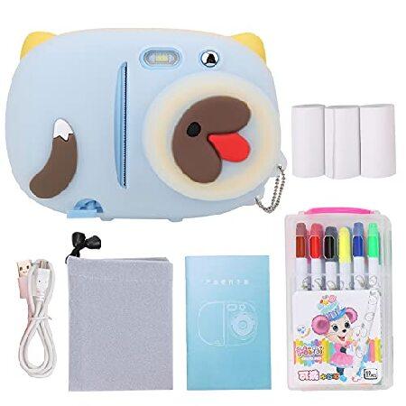 KIMISS 24MP Digital Camera, Instant Camera with Integrated Printer, Multifilter Photograph, Graffiti Video Recorder, Includes Color Art Pens - Blue Ma_5