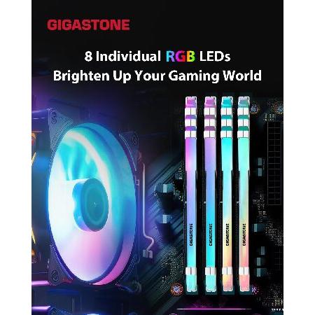 GIGASTONE Game TURBO DDR4 3600 16GBx4枚 発光型 DDR4】GIGASTONE Game TURBO 16GBx4枚 (64GB Kit) DDR4 3600MHz