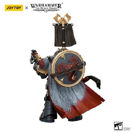 JOYTOY ウォーハンマー ホルス 異端 宇宙オオカミ 軍団の祈祷師 パワーアックスとコンバットシールド付き 1:18スケール アクションフィギュア メカジョイ トイコ_2
