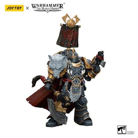 JOYTOY ウォーハンマー ホルス 異端 宇宙オオカミ 軍団の祈祷師 パワーアックスとコンバットシールド付き 1:18スケール アクションフィギュア メカジョイ トイコ_3