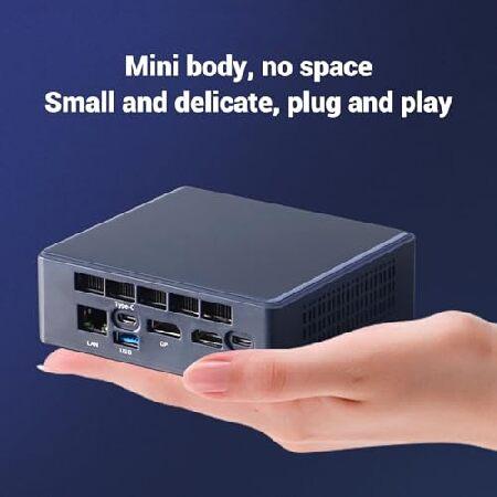 Mini PC, 8GB DDR4 256GB SSD Desktop Computer, with 300M Cordless Card, Gigabit Ethernet Port, 12th Gen CPU Small Gaming PC for Home, Office (EU Plug)の画像