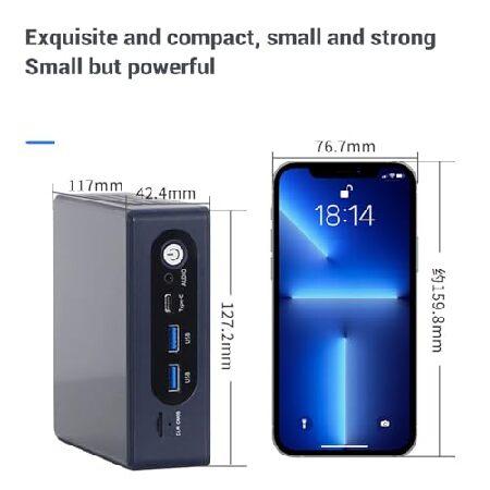 Mini PC, 8GB DDR4 256GB SSD Desktop Computer, with 300M Cordless Card, Gigabit Ethernet Port, 12th Gen CPU Small Gaming PC for Home, Office (EU Plug)の画像