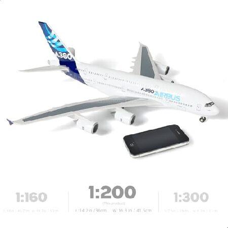 QIYUMOKE 1/200 Scale A380 Prototype Diecast Airplane - Airbus A380 Model Plane Kit with Stand (14 in-L)， Pre-Built Model Aircraft for Adults - Aviatio_1
