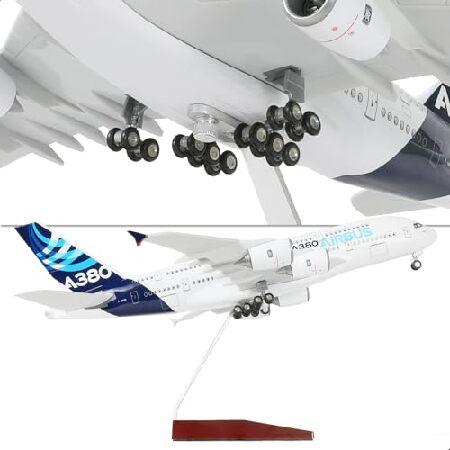 QIYUMOKE 1/200 Scale A380 Prototype Diecast Airplane - Airbus A380 Model Plane Kit with Stand (14 in-L)， Pre-Built Model Aircraft for Adults - Aviatio_3