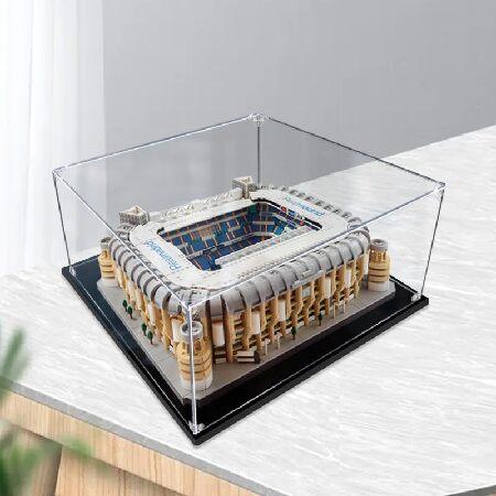 Large Clear Acrylic Display Case for Organizing Kids Toys/ Action Figures/Lego Model Doll Toys Display,Transparent Box Dustproof Protection with Wood-の画像
