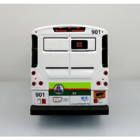 Iconic Replicas MCI D4500CT Intercity Bus Golden Gate Transit,CA 1/50 Scale-O Scale Dimensions 10\" Long, 2\"" Wide ＆ 2\"" Tall New in The Box Well Detail"_2