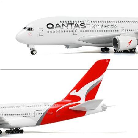QIYUMOKE 1/160 A380 Model Plane for Qantas 18-inch L Pre-Built Airplane Model for Airbus A380 with Planes Display Stand Diecast Airplane Model Kits fo_2