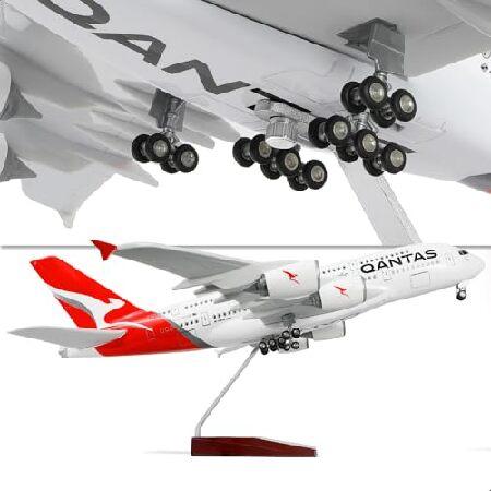 QIYUMOKE 1/160 A380 Model Plane for Qantas 18-inch L Pre-Built Airplane Model for Airbus A380 with Planes Display Stand Diecast Airplane Model Kits fo_4