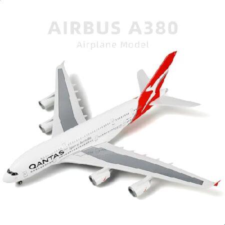 QIYUMOKE 1/160 A380 Model Plane for Qantas 18-inch L Pre-Built Airplane Model for Airbus A380 with Planes Display Stand Diecast Airplane Model Kits fo_5