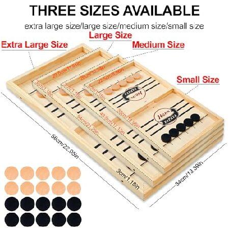 HELLO PAPAYA Fast Sling Puck Game - Test Your Speed and Accuracy with This Fast-Paced Wooden Air Hockey Desktop Battle Board Game - Guaranteed Fun Gif_3