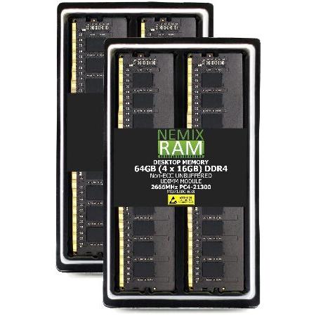 NEMIX RAM 64GB (4X16GB) DDR4 2666MHz PC4-21300 2Rx8 1.2V CL19 288