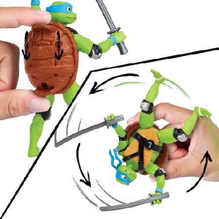 Playmates Toysのティーンエイジ・ミュータント・ニンジャ・タートルズ・シェルスピンバンドル4個パック。の画像