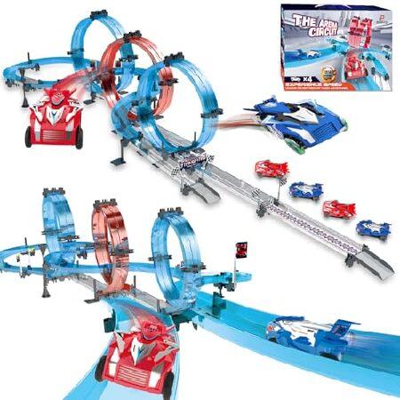 スロットカーレーストラックセット スーパープルバックレーシングカー4