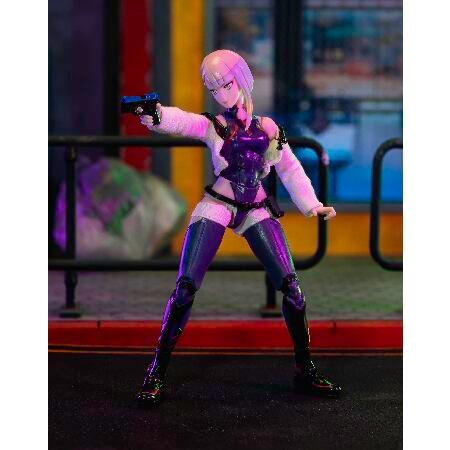 Jada Cyberpunk Edgerunners Lucy - 1:12 Scale Action Figure - 5.7” Highly Articulated Collectible with Accessories - Ages 15+ - Soft Goods Jacket， Det_2