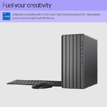 HP 13th Generation Envy i7 Tower Desktop， Intel Core i7-13700， RJ45，HDMI， Wi-Fi 6 ＆ Bluetooth， Windows 11 Pro ＆ Office 2024 Lifetime License， Black_3