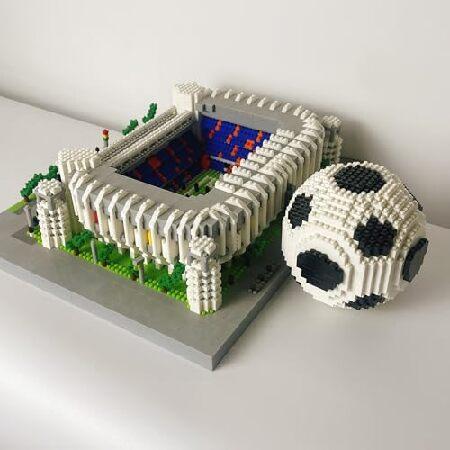 alltogetho 4800+pcs Madrid Soccer Stadium with Soccer Ball Micro Mini Building Blocks Toy Set Creating an Exclusive Football Field, Proud Exhibits andの画像