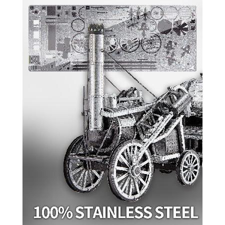 Piececool 3Dメタルパズル 大人用 ロケット蒸気機関車モデルキット DIY 蒸気機関車 金属製組み立てキット クラフト 大人用 趣味 ホームデコレーション 最高のギの画像