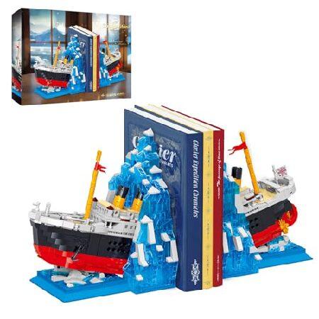 (中古)タイタニック 立体壁掛け オブジェ Hallisun タイタニック ビルディングブロック ブックエンド ビッグ