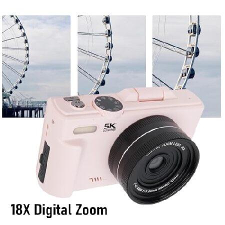 Yoidesu 5K Digital Camera 75MP WiFi 18X Zoom with 3.0 Inch 180