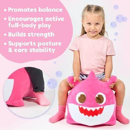 JITTERYGIT Baby Shark Bouncy Hopper - Musical Plush Toy for Kids and Toddlers - Mommy Shark (Pink)_3
