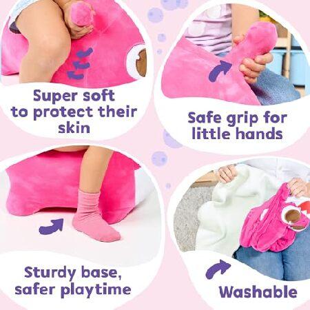JITTERYGIT Baby Shark Bouncy Hopper - Musical Plush Toy for Kids and Toddlers - Mommy Shark (Pink)_4