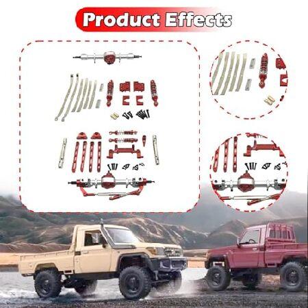 DYNWAVE RC Car Accessories Retrofitting Accessories Chassis Upgrading Metal Replaces Spare Parts Modified for MN82S 1:12 Scale RC Car, Redの画像