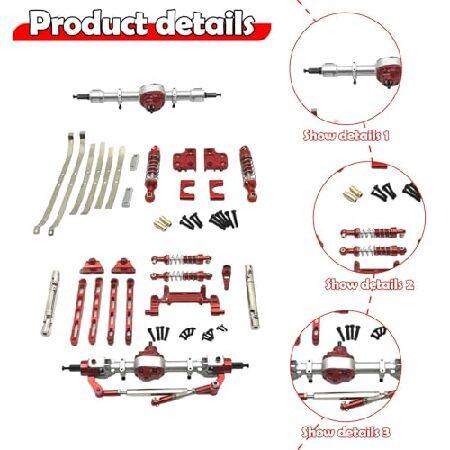 DYNWAVE RC Car Accessories Retrofitting Accessories Chassis Upgrading Metal Replaces Spare Parts Modified for MN82S 1:12 Scale RC Car, Redの画像
