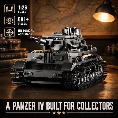 WW2 正規陸軍特車精神的な統合仕かける LEDともし火付き添い人 Panzer IV ＆ T-34 軍用特車 ひな型一揃いの道具  ミリタリー愛好者へのコレクターギフトアイデア 8歳以上 成年者 (1201ピー