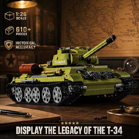 WW2 正規陸軍特車精神的な統合仕かける LEDともし火付き添い人 Panzer IV ＆ T-34 軍用特車 ひな型一揃いの道具  ミリタリー愛好者へのコレクターギフトアイデア 8歳以上 成年者 (1201ピー