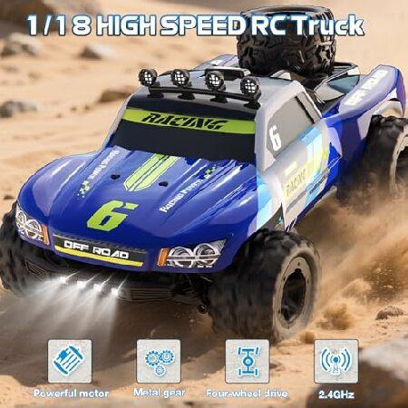 1/18スケール RACE TRUCK 4WD ラジコンカー 1/18 高速RCカー 大人用 4WD 電動 オフロード RC モスタートラック