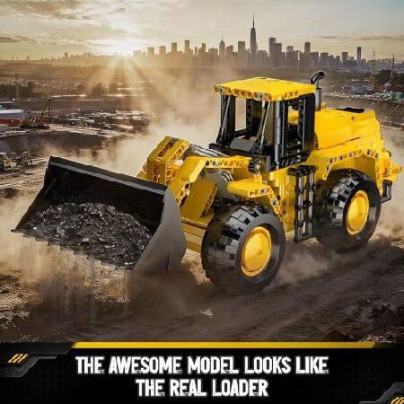 Mould King 17084 ホイールローダービルディングブロックセット、組み立てる応用科学鉄道車両の手あそび、ブルドーザひな型、取りあつめる品と見せびらかす(910ピ