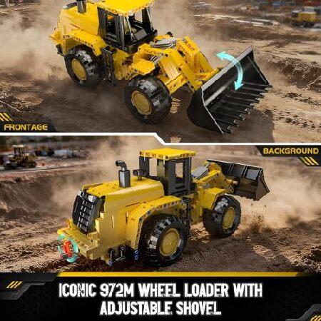 Mould King 17084 ホイールローダービルディングブロックセット、組み立てる応用科学鉄道車両の手あそび、ブルドーザひな型、取りあつめる品と見せびらかす(910ピ